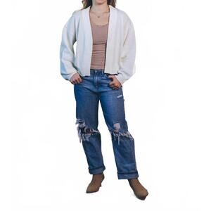 NEW IN FEBRUARY timeless waffle cardigan in cream